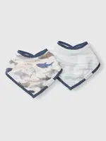 LOULOU LOLLIPOP Muslin Bandana Bib Set - Sharks