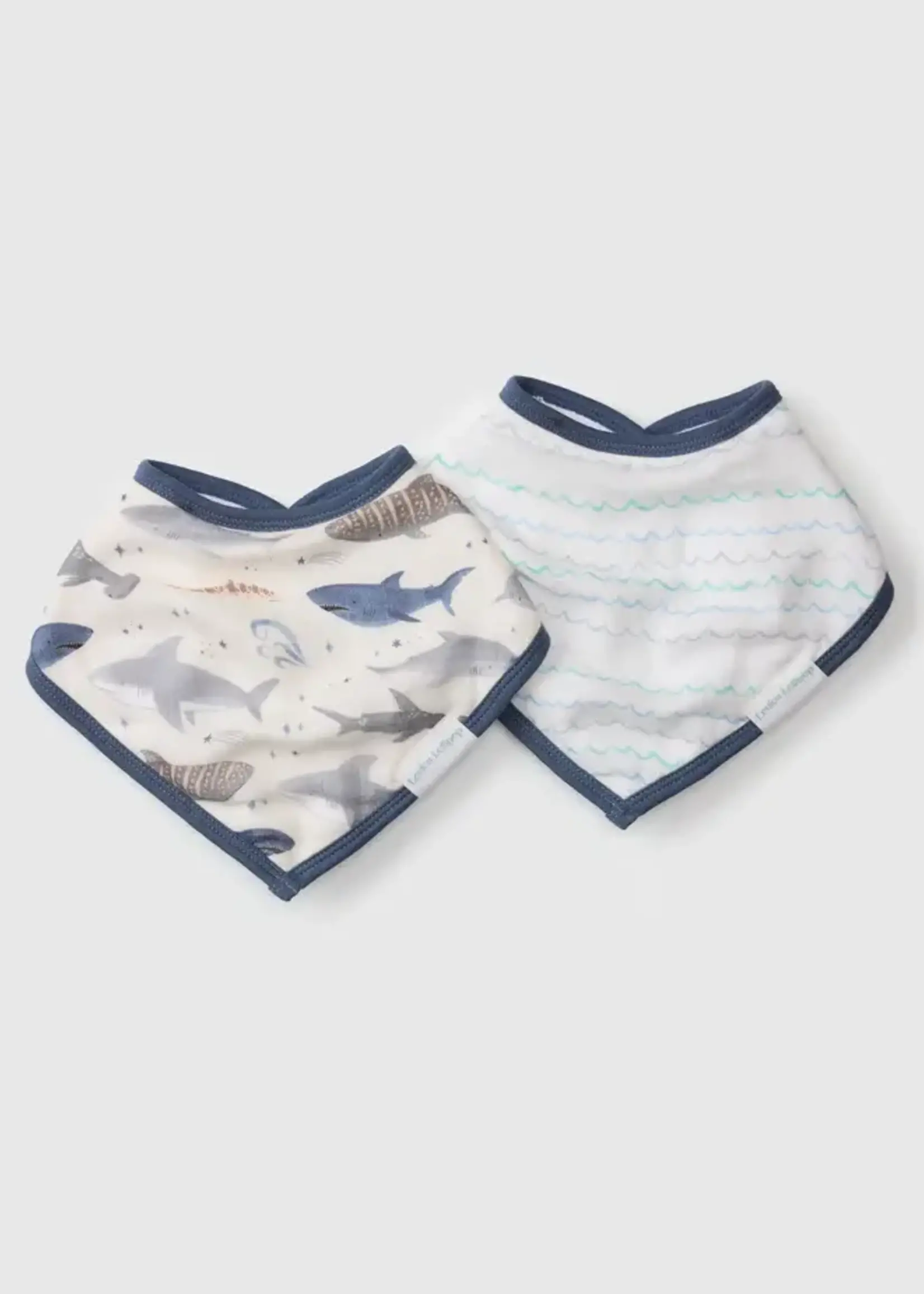 LOULOU LOLLIPOP Muslin Bandana Bib Set - Sharks