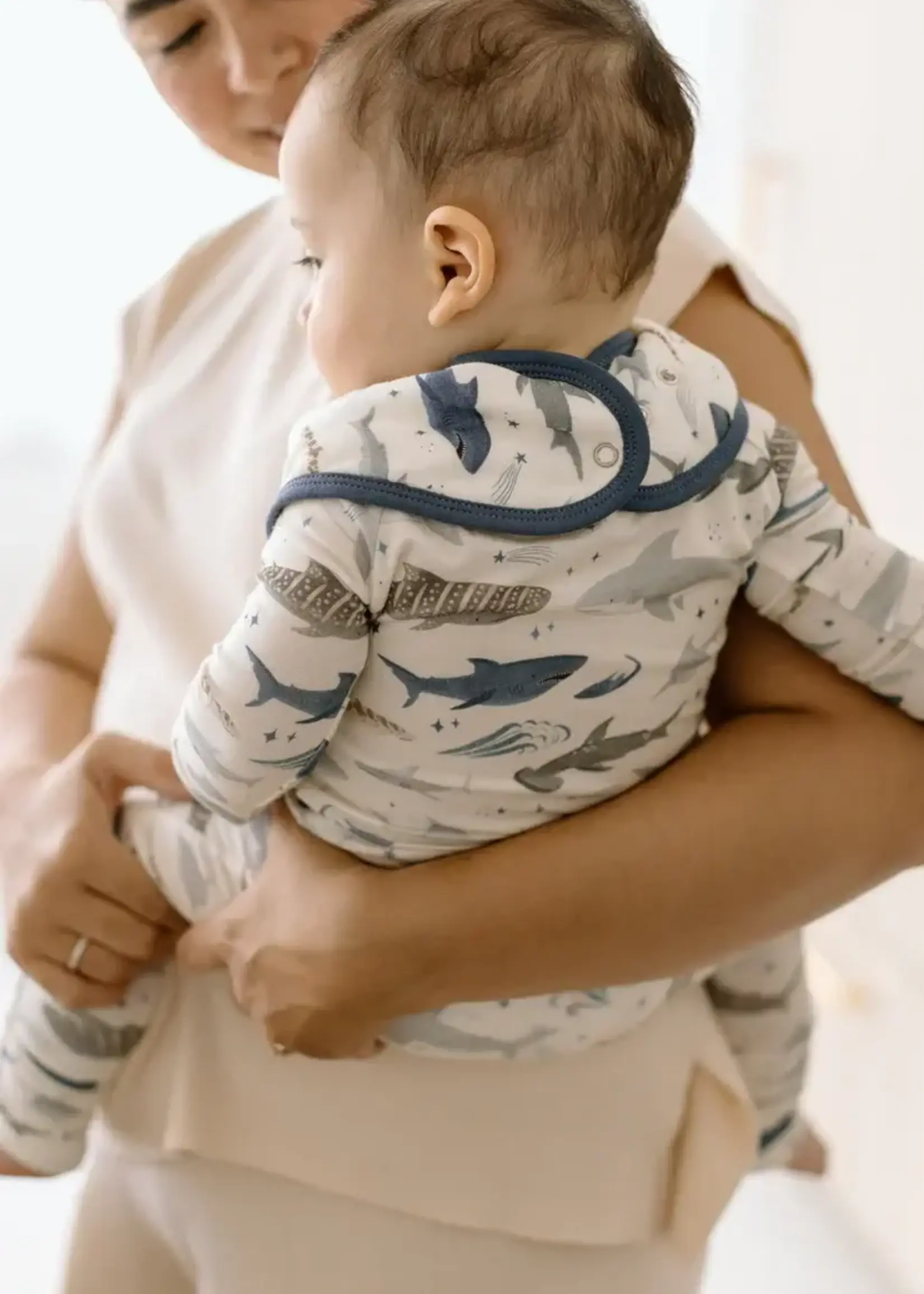 LOULOU LOLLIPOP Muslin Bandana Bib Set - Sharks