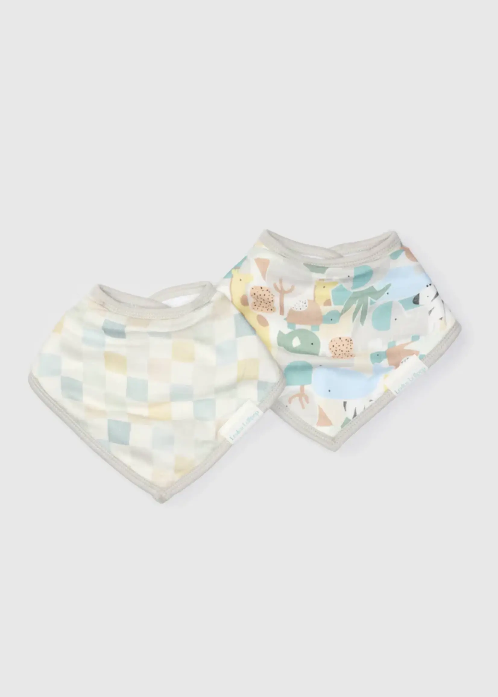 LOULOU LOLLIPOP Muslin Bandana Bib Set - Animal Puzzle