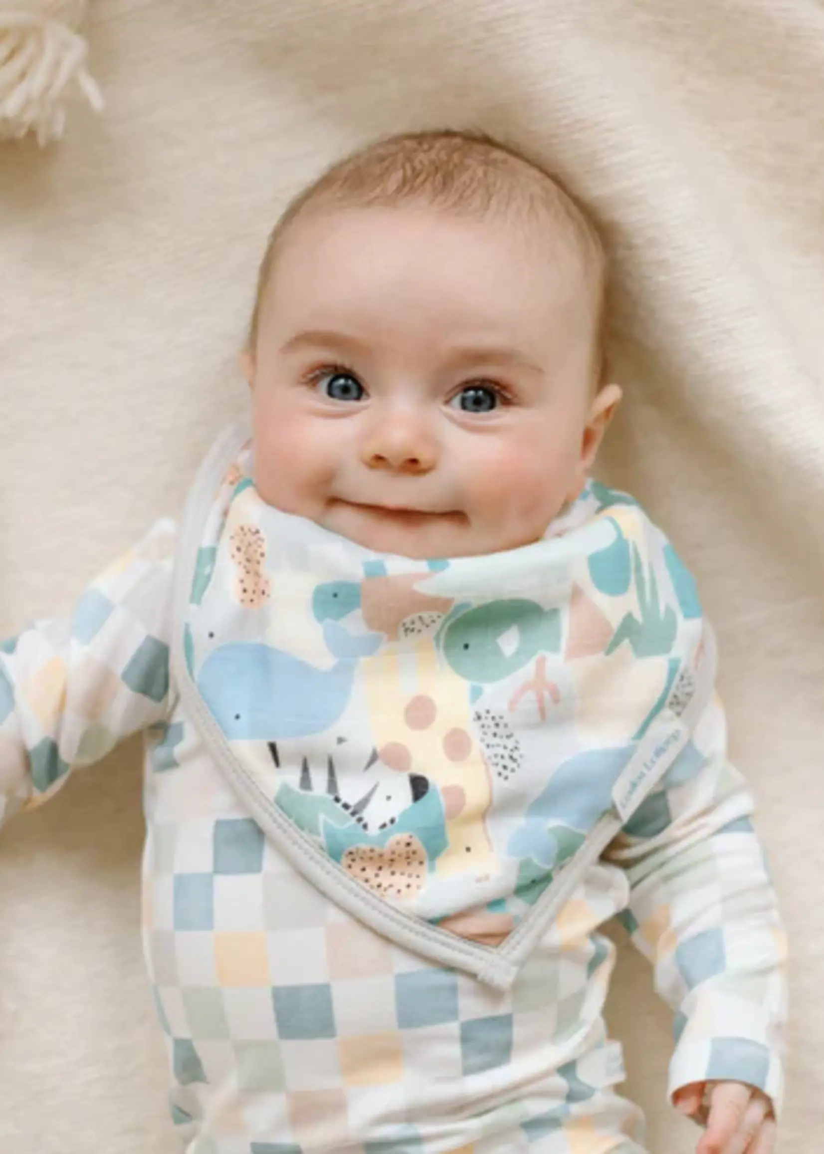 LOULOU LOLLIPOP Muslin Bandana Bib Set - Animal Puzzle