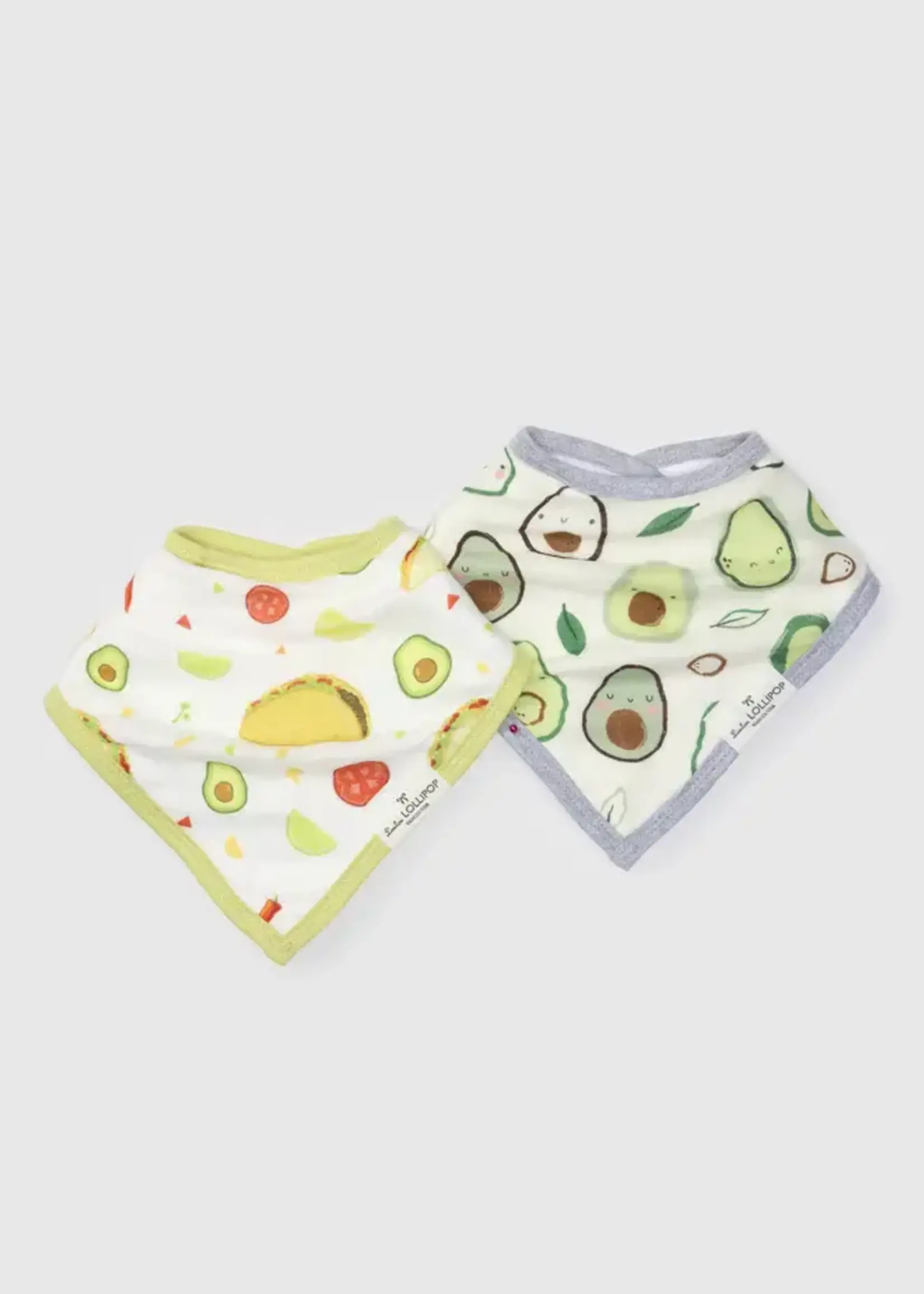 LOULOU LOLLIPOP Muslin Bandana Bib Set - Avocado
