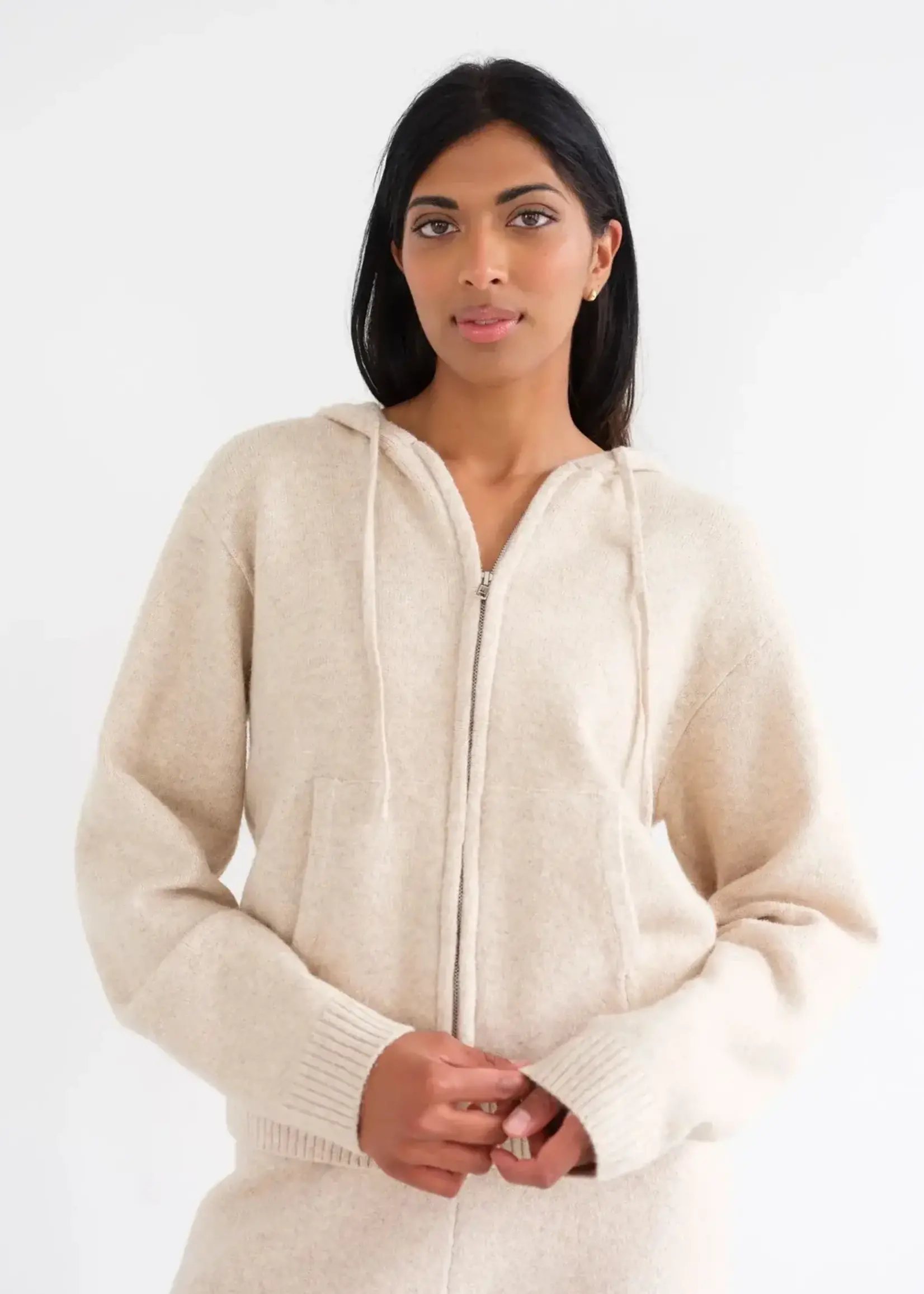 BRUNETTE  the label Full Zip Knit Sweater