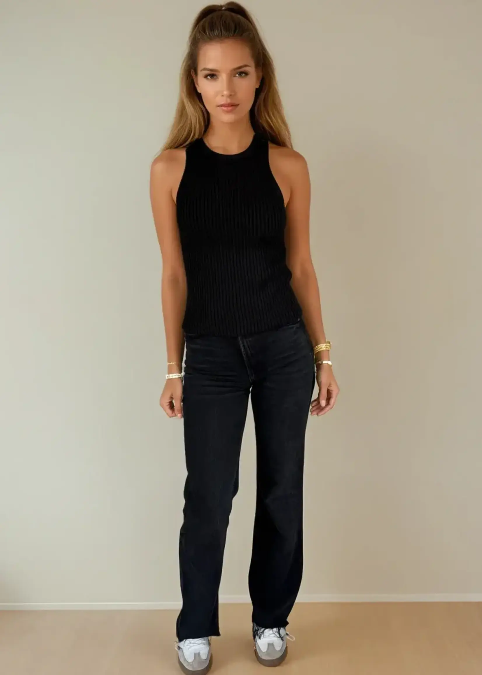 PRIV Fiona Ribbed Knit Top