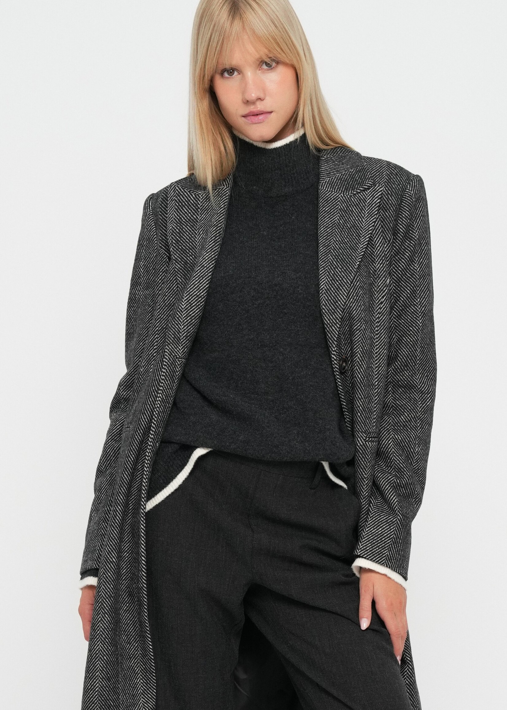 VERO MODA VMBLAZA HERRINGBONE LONG COAT