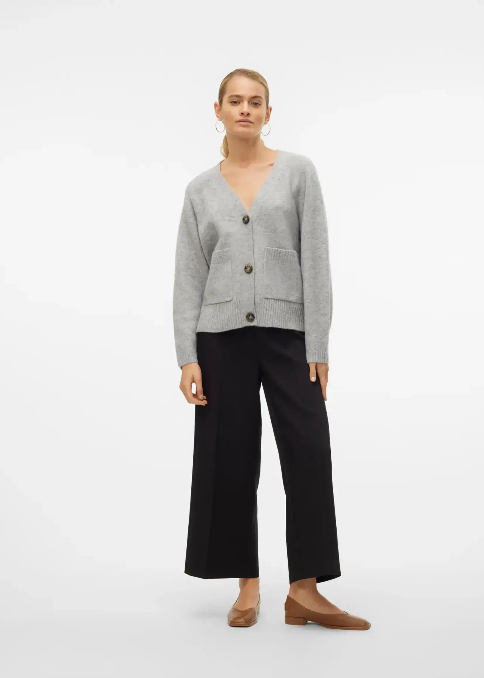 VERO MODA VMBOOM LS V-NECK BUTTON CARDIGAN