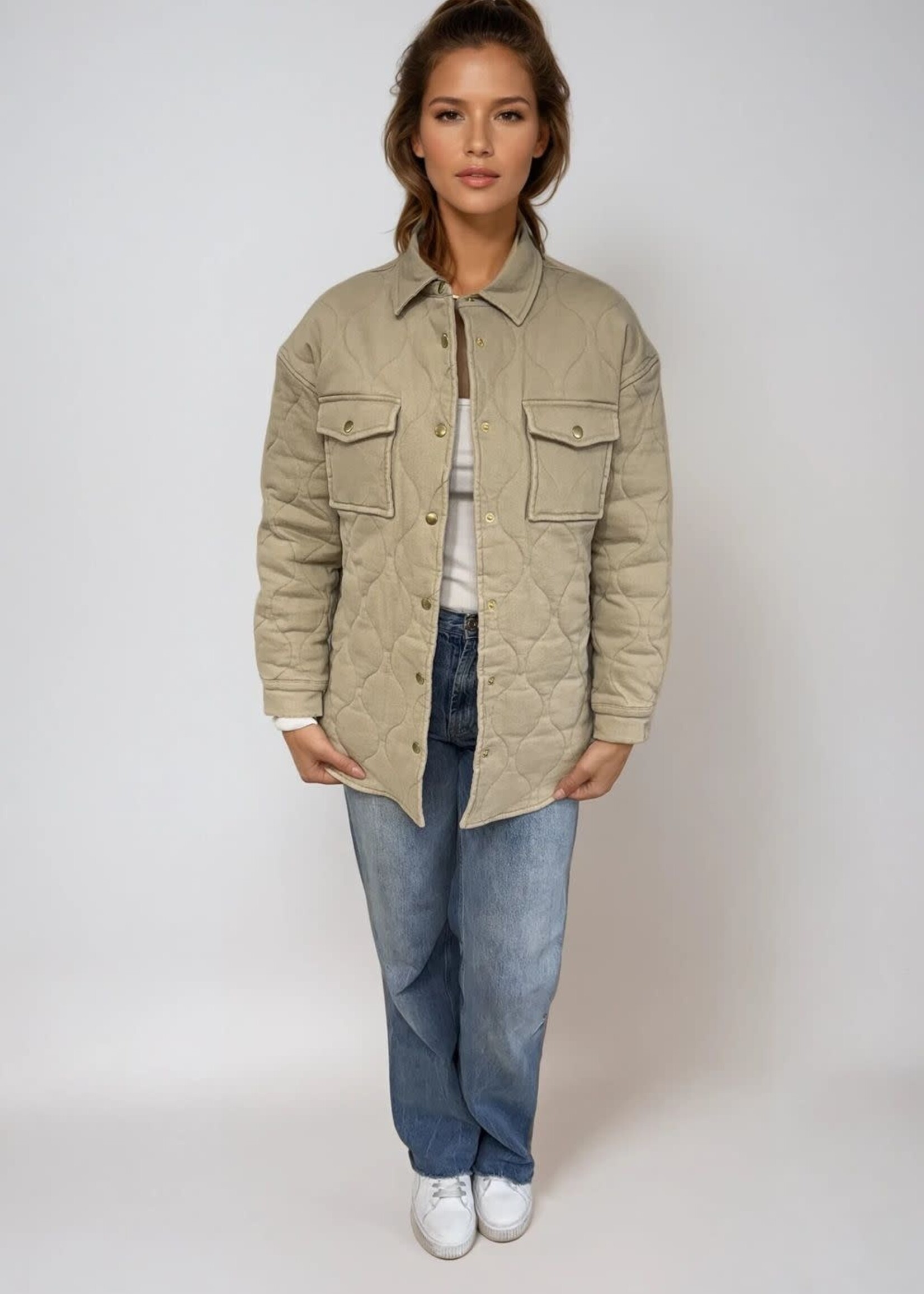 PRIV Leni Quilted Brushed Cotton Coat