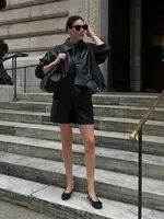 BRUNETTE  the label Christine Vegan Leather Bomber