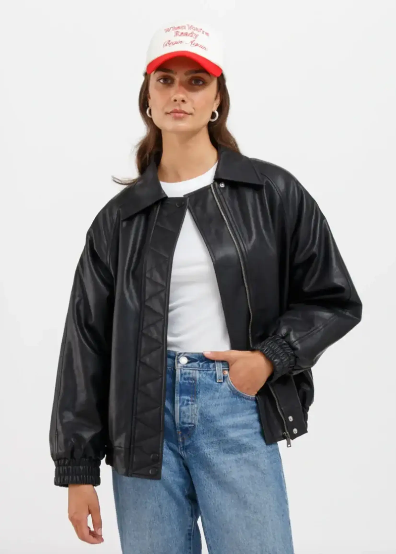 BRUNETTE  the label Christine Vegan Leather Bomber