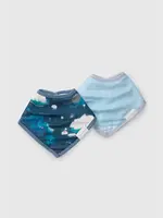 LOULOU LOLLIPOP Bandana Bib Set - 2 Pack - Stargazing Bear