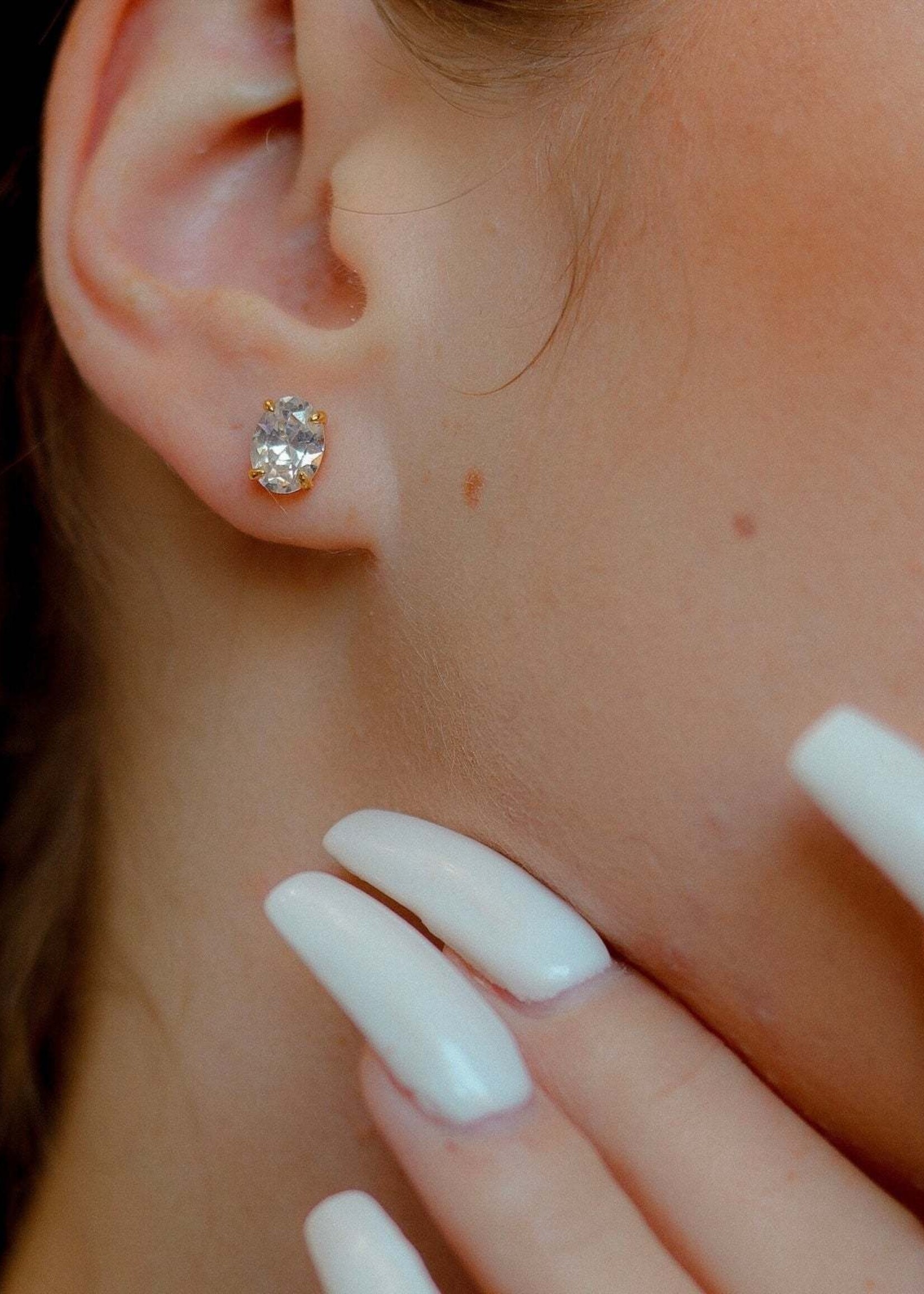 NAMASTE JEWELRY Oval Stone Studs