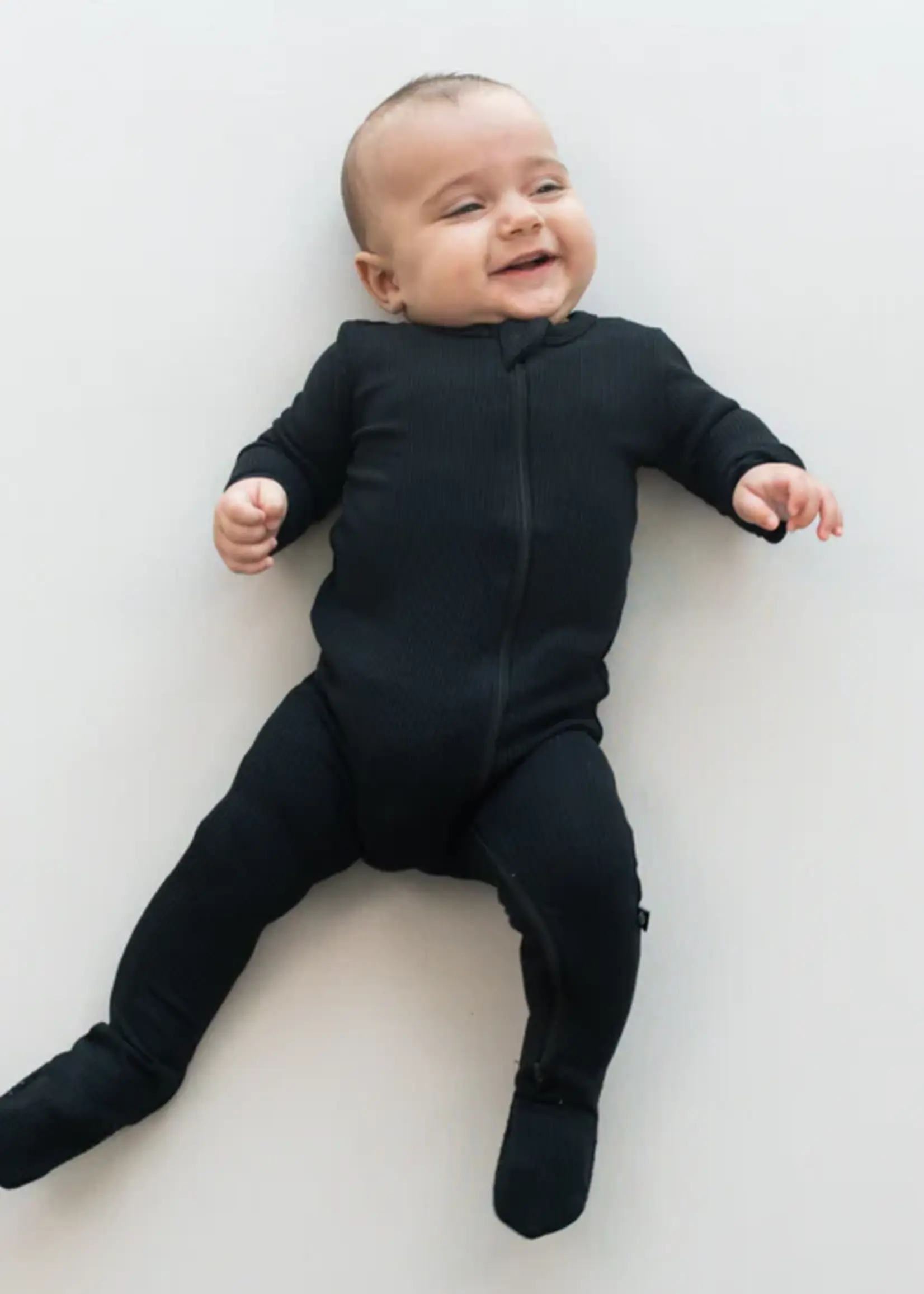 KYTE BABY Ribbed Zipper Romper