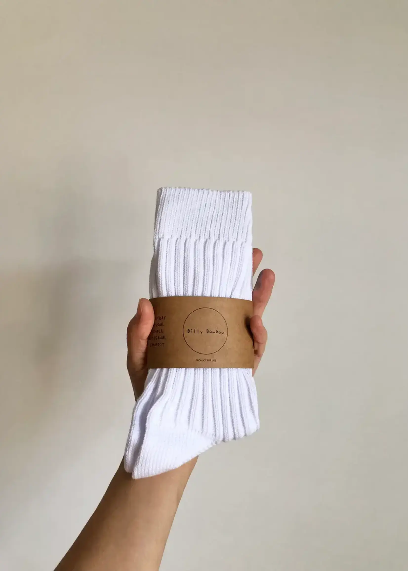 Billy Bamboo RIBBED COTTON HIGH SOCKS
