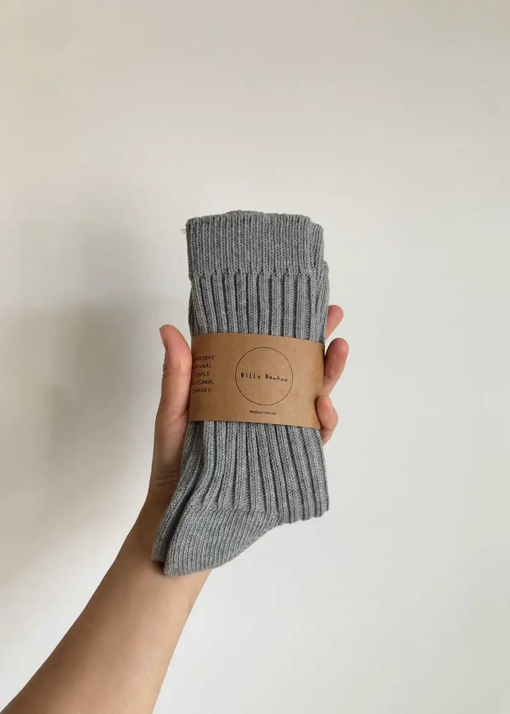 Billy Bamboo RIBBED COTTON HIGH SOCKS
