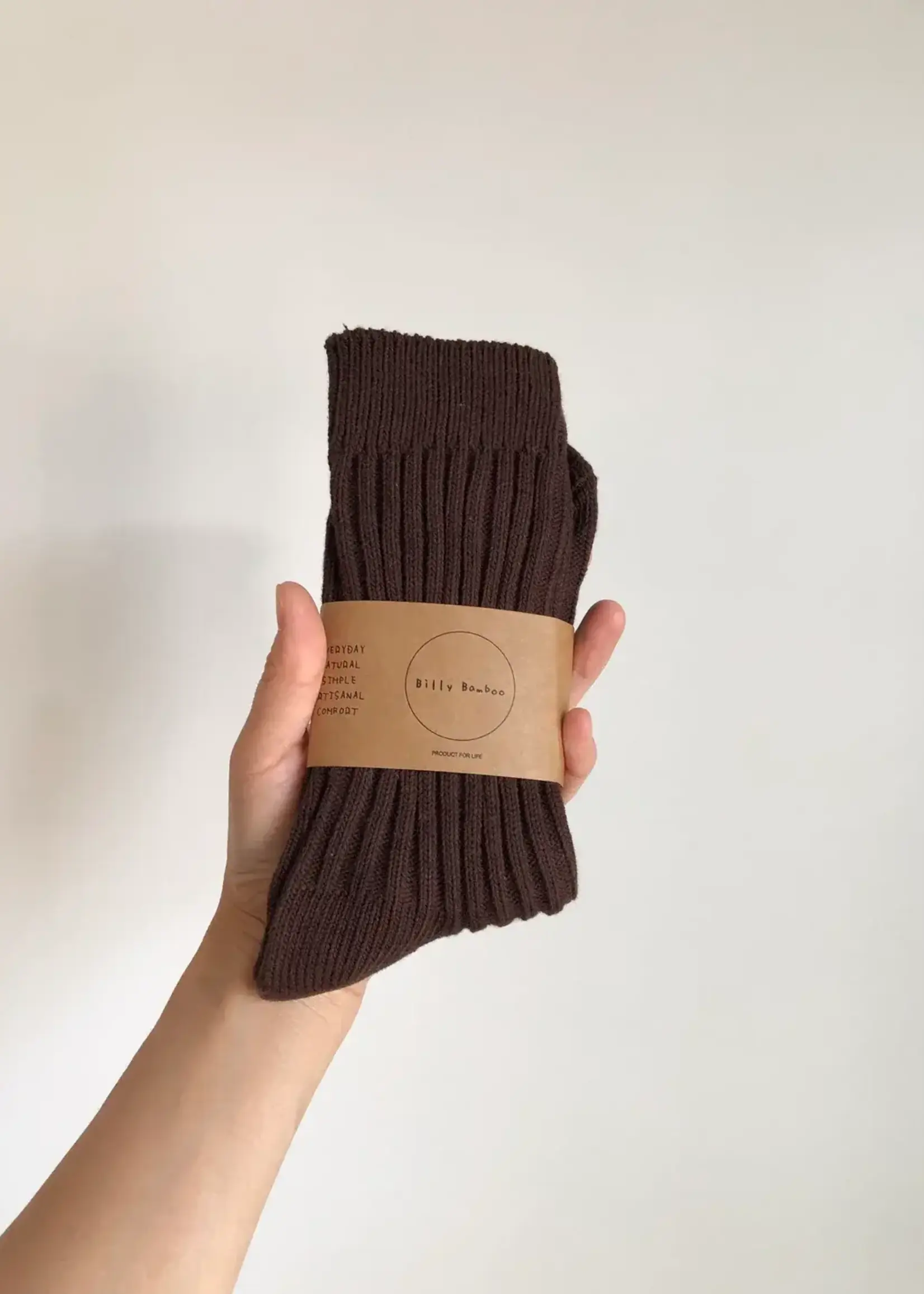 Billy Bamboo RIBBED COTTON HIGH SOCKS