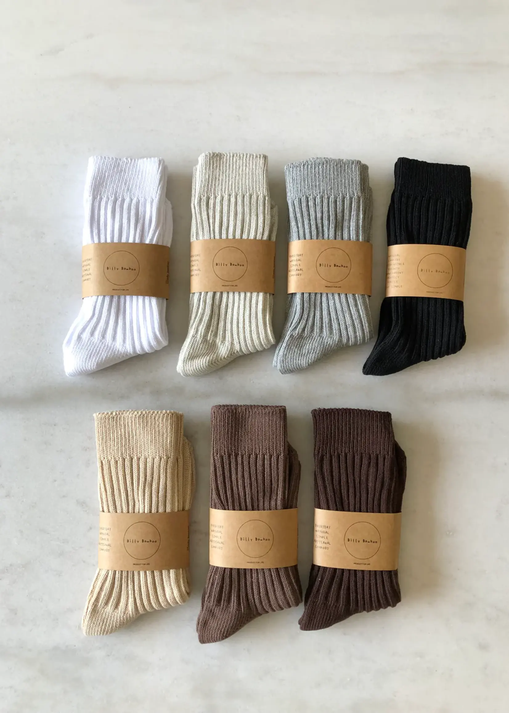 Billy Bamboo RIBBED COTTON HIGH SOCKS