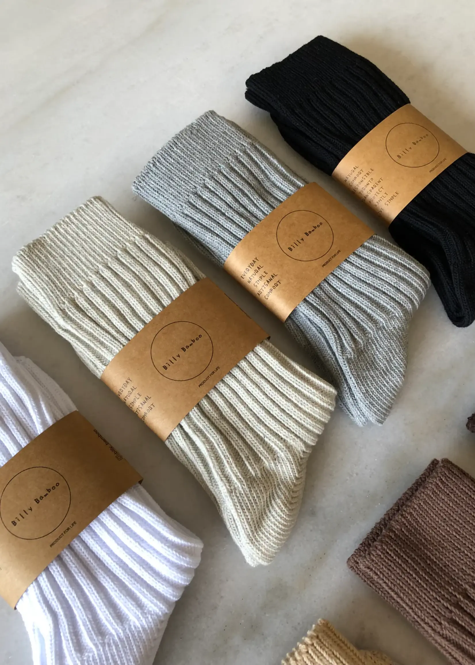 Billy Bamboo RIBBED COTTON HIGH SOCKS