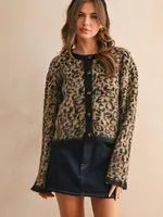 MIOU MUSE Fuzzy Leopard Cardi