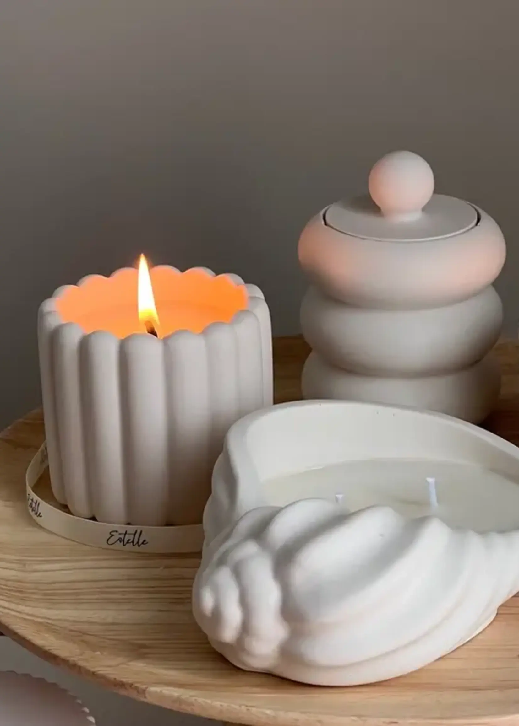 ESTELLE Studio Handmade Donut Jar Soy Candle - Wood Wick