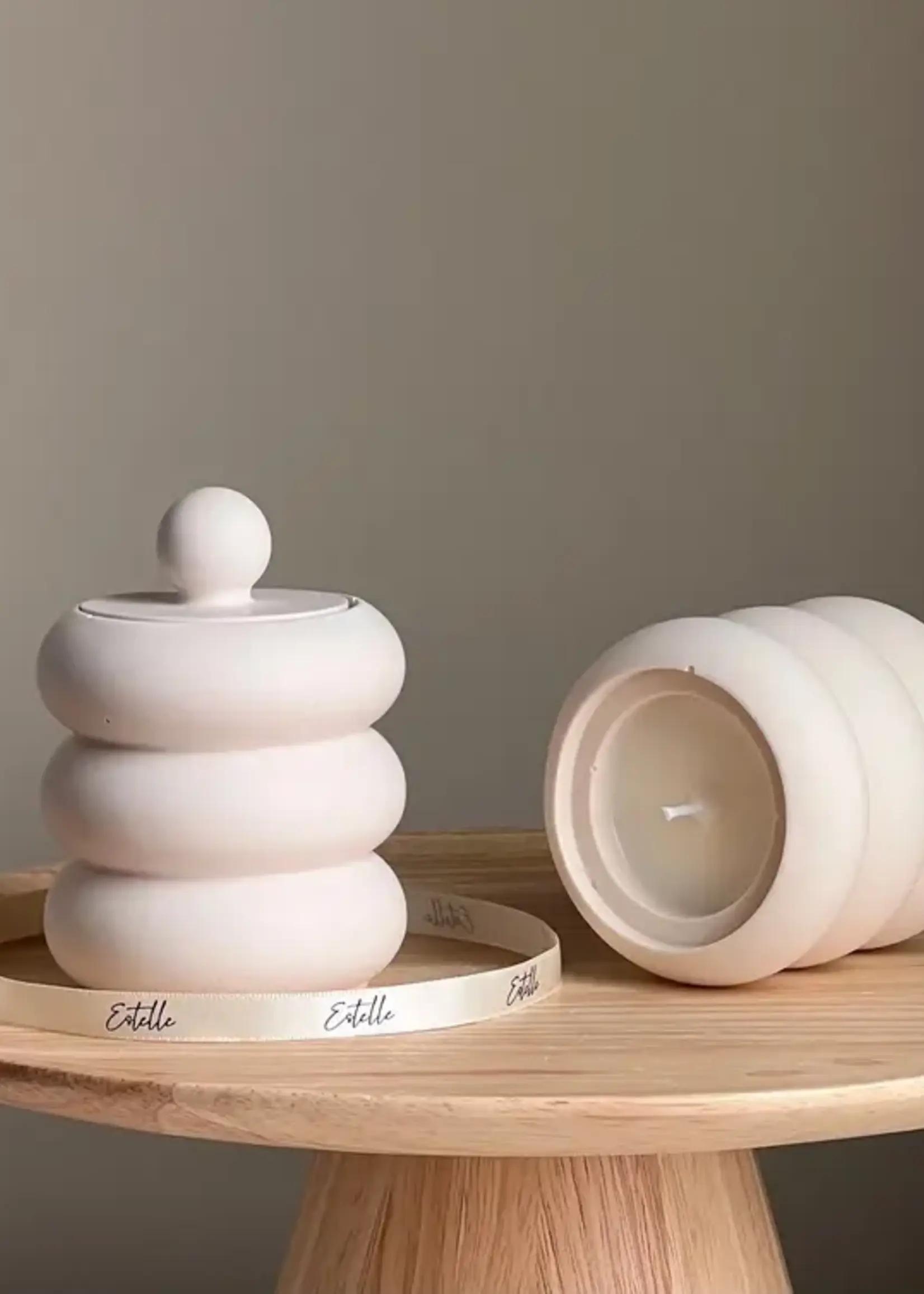 ESTELLE Studio Handmade Donut Jar Soy Candle - Wood Wick