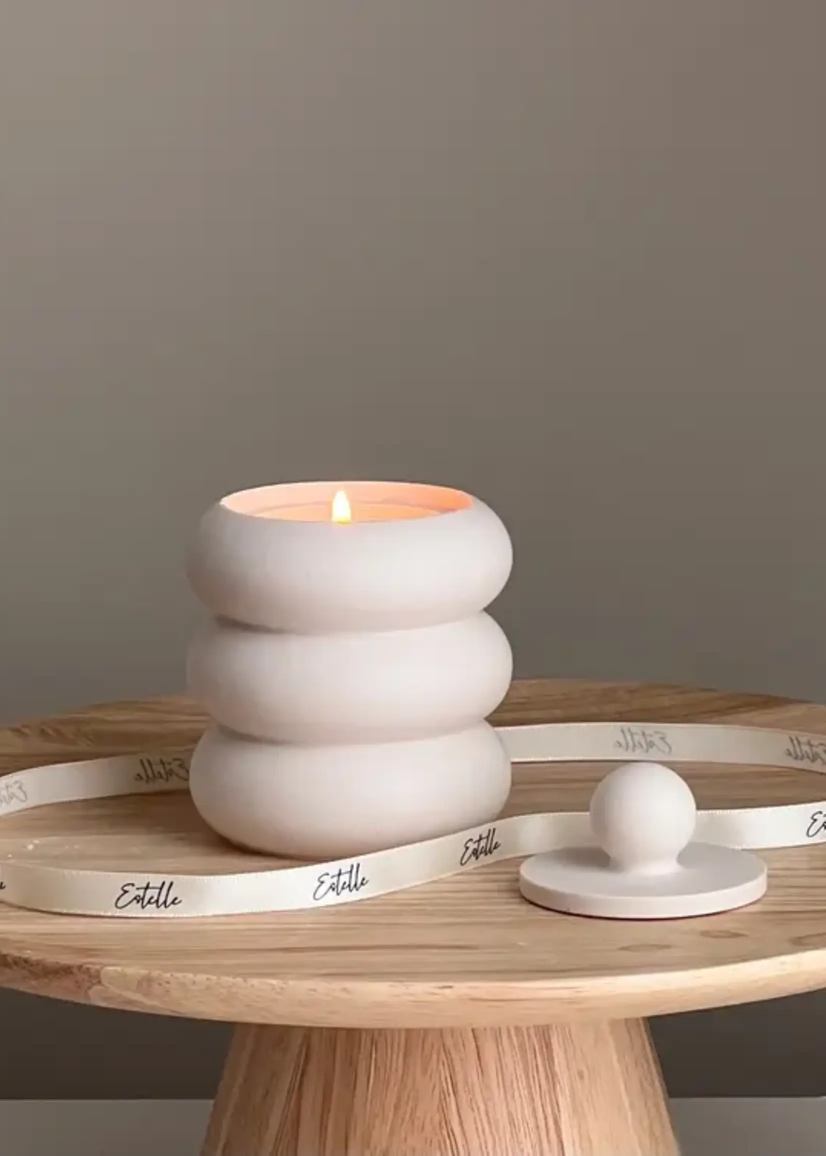 ESTELLE Studio Handmade Donut Jar Soy Candle - Wood Wick