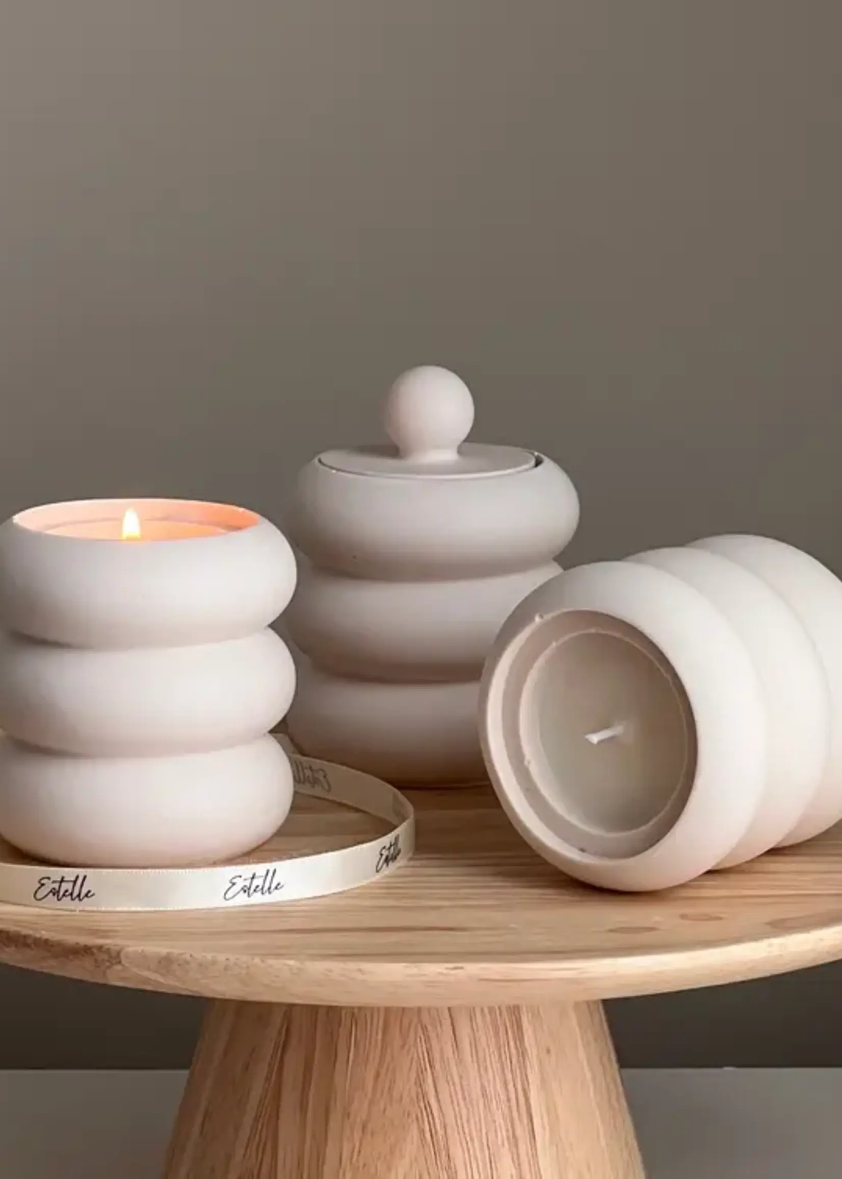 ESTELLE Studio Handmade Donut Jar Soy Candle - Wood Wick