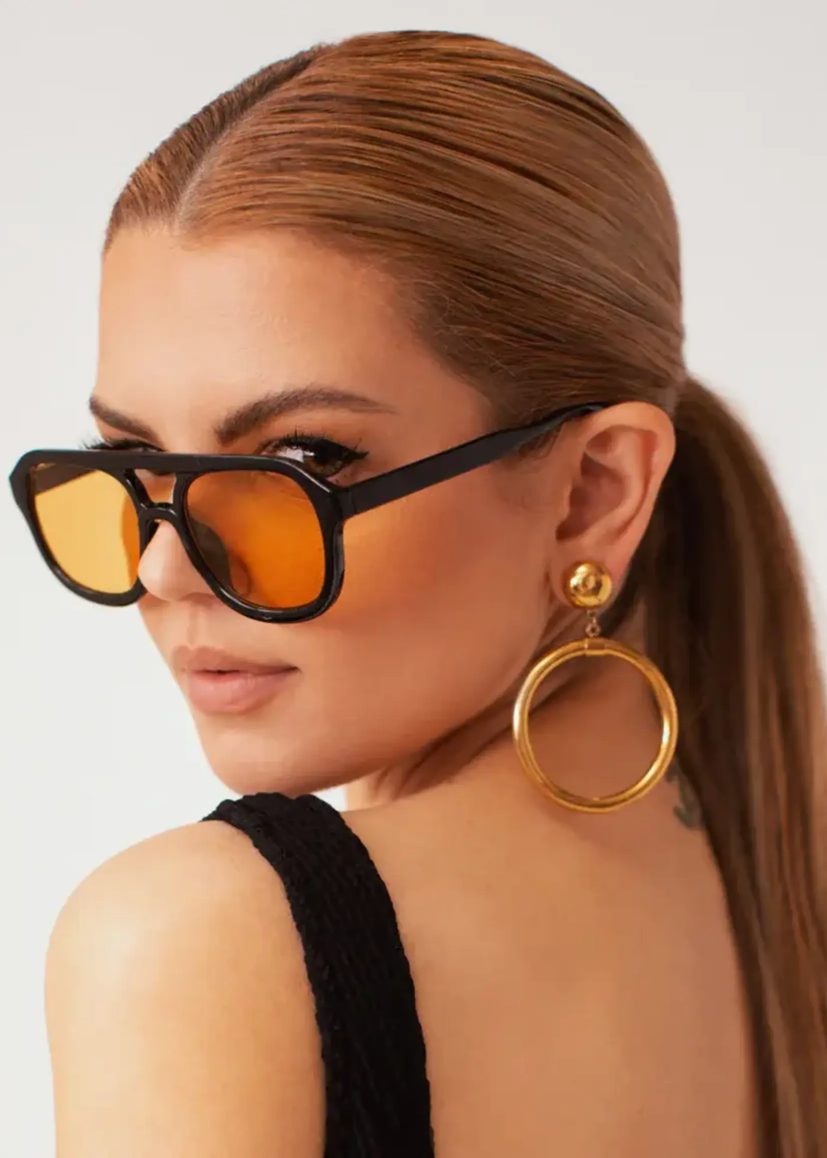 Shady Lady Olivia Sunglasses - Black/Yellow