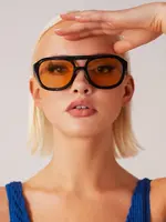 Shady Lady Olivia Sunglasses - Black/Yellow