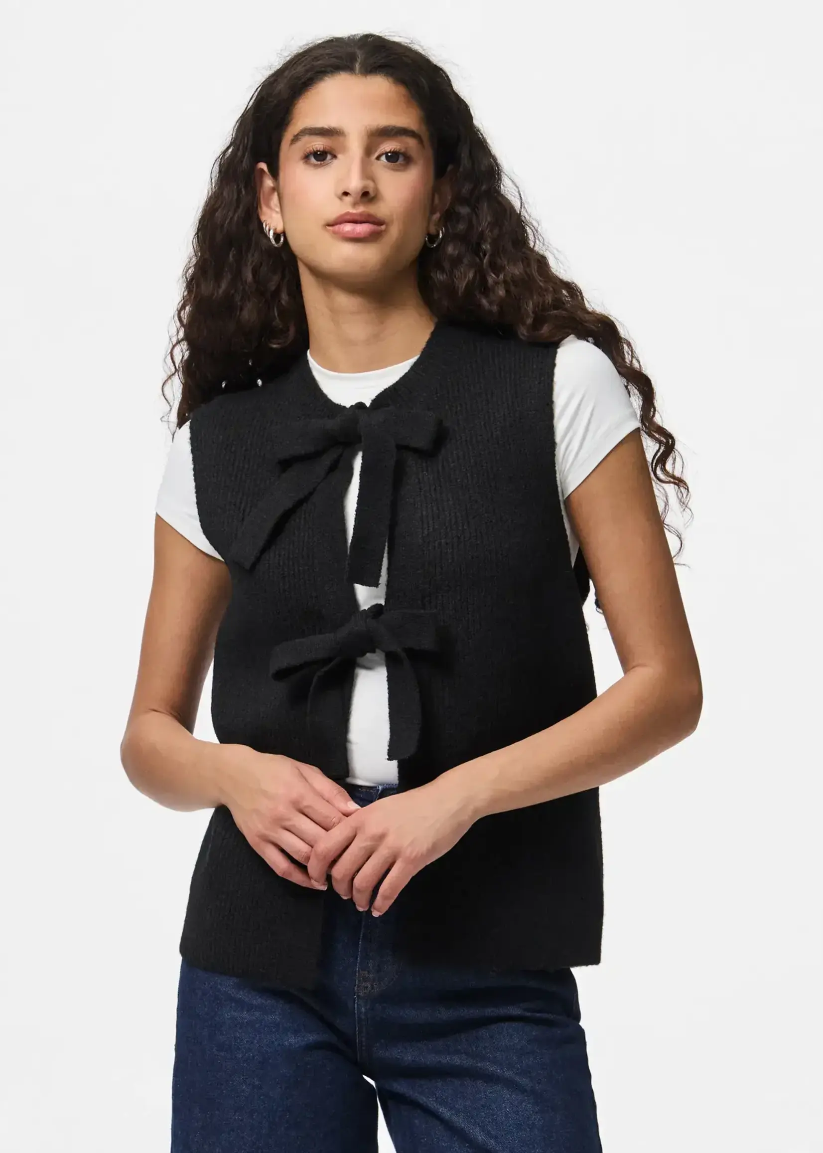 PIECES SILLY REV TIE VEST KNIT