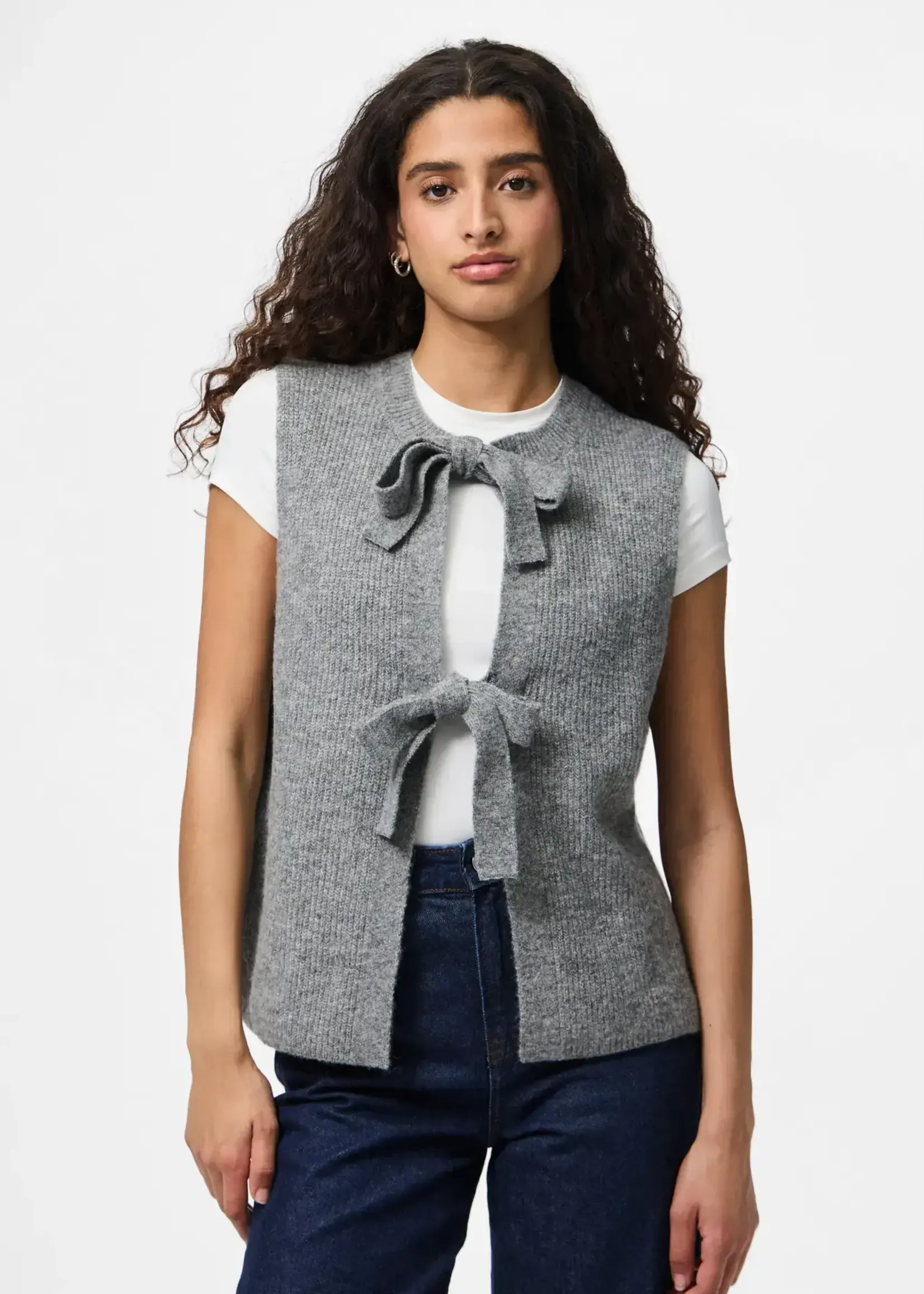 PIECES SILLY REV TIE VEST KNIT