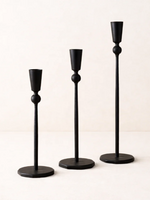 LUXE B CO BLACK IRON candle stick holders