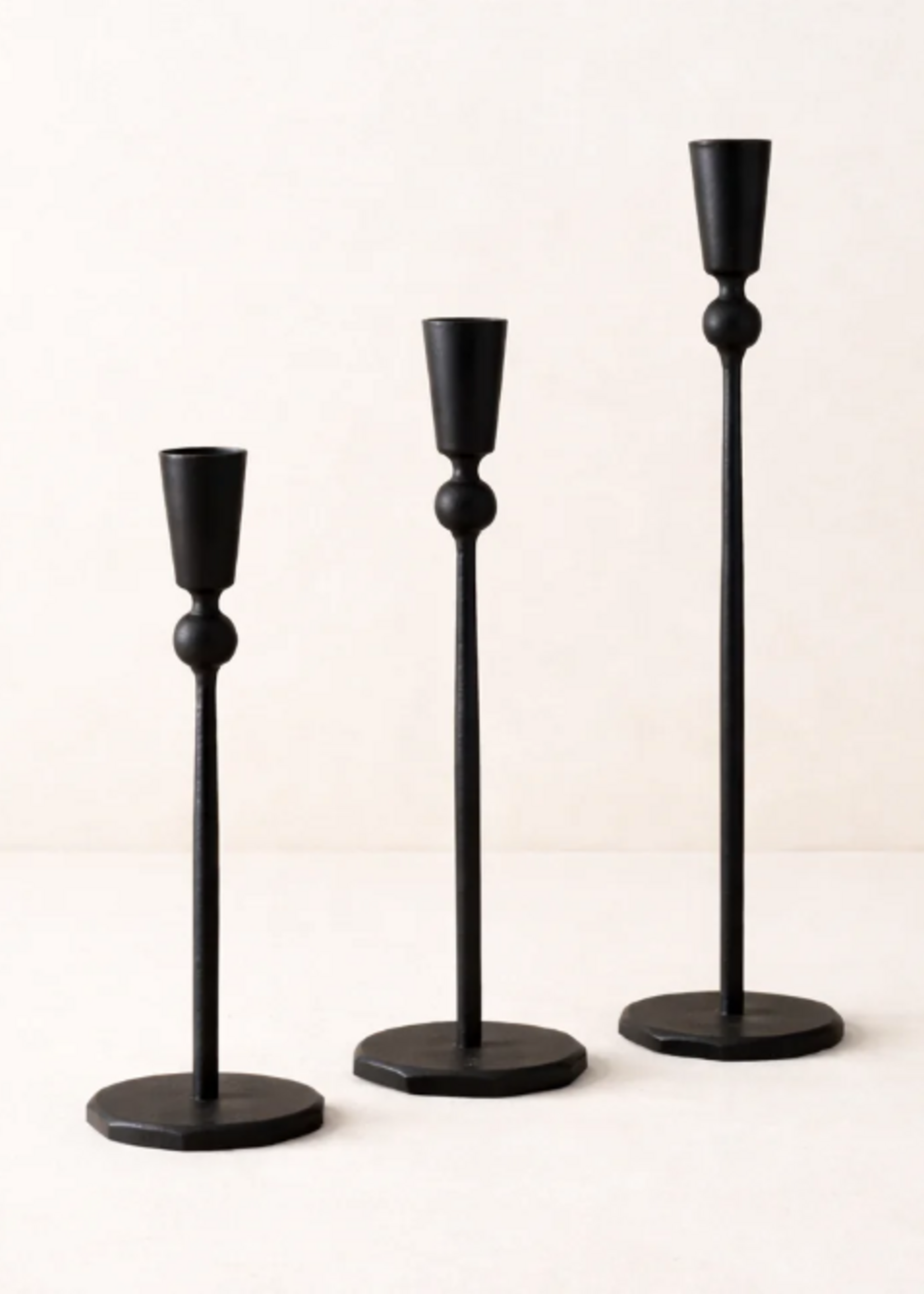 LUXE B CO BLACK IRON candle stick holders