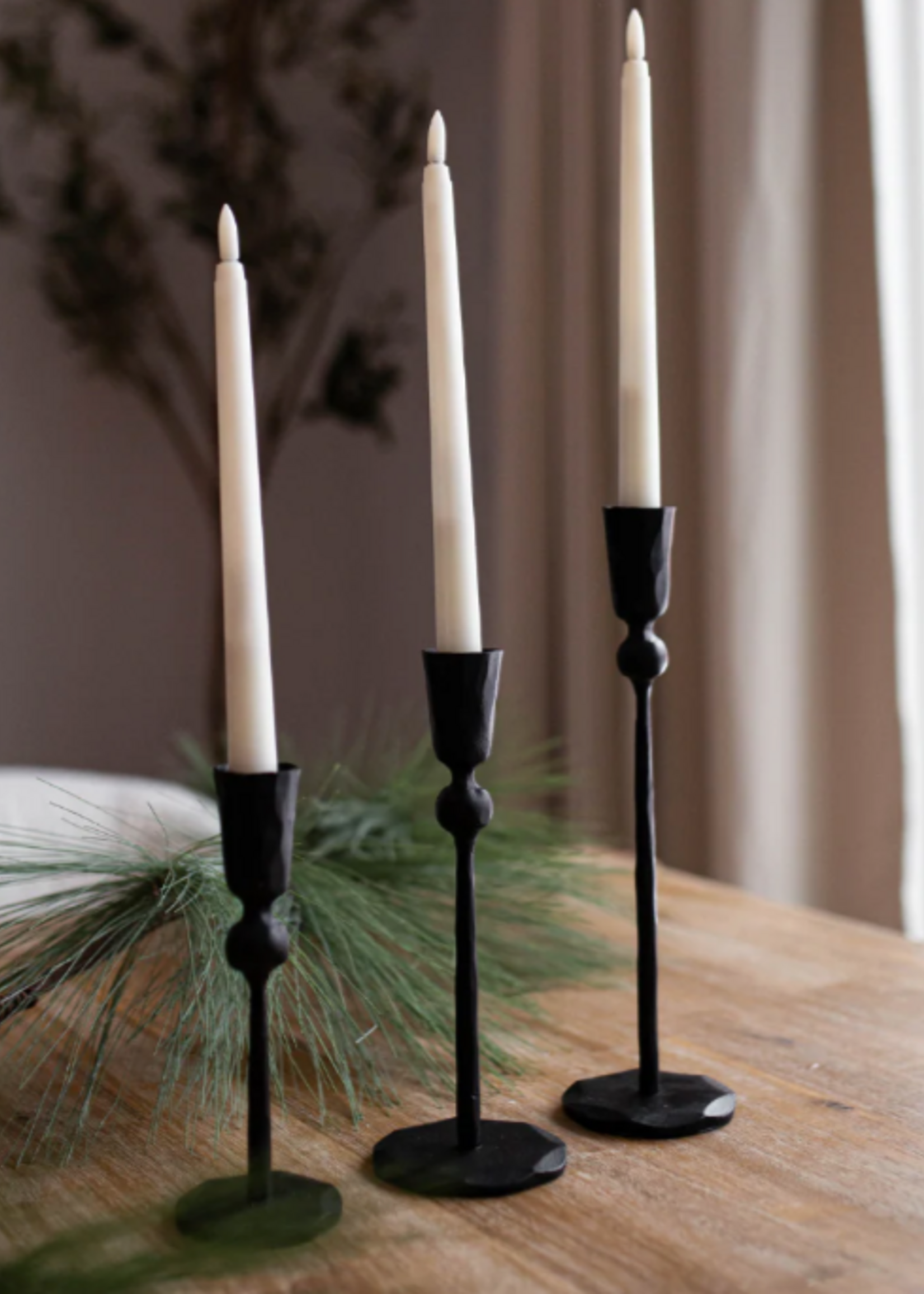 LUXE B CO BLACK IRON candle stick holders