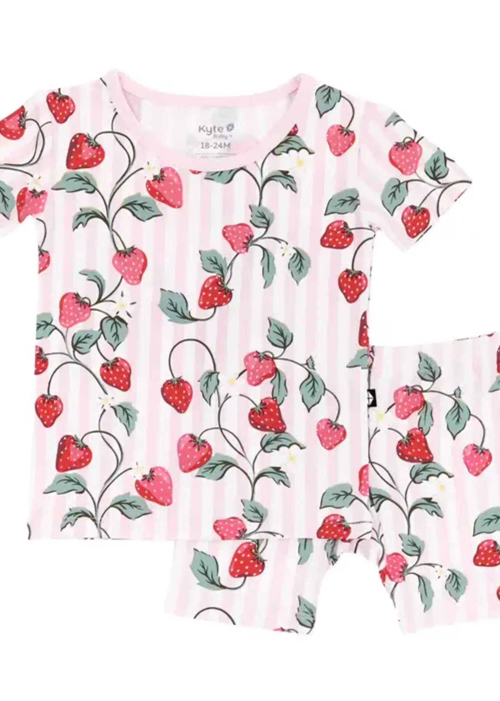KYTE BABY Short Sleeve Pajamas - Strawberry Fields