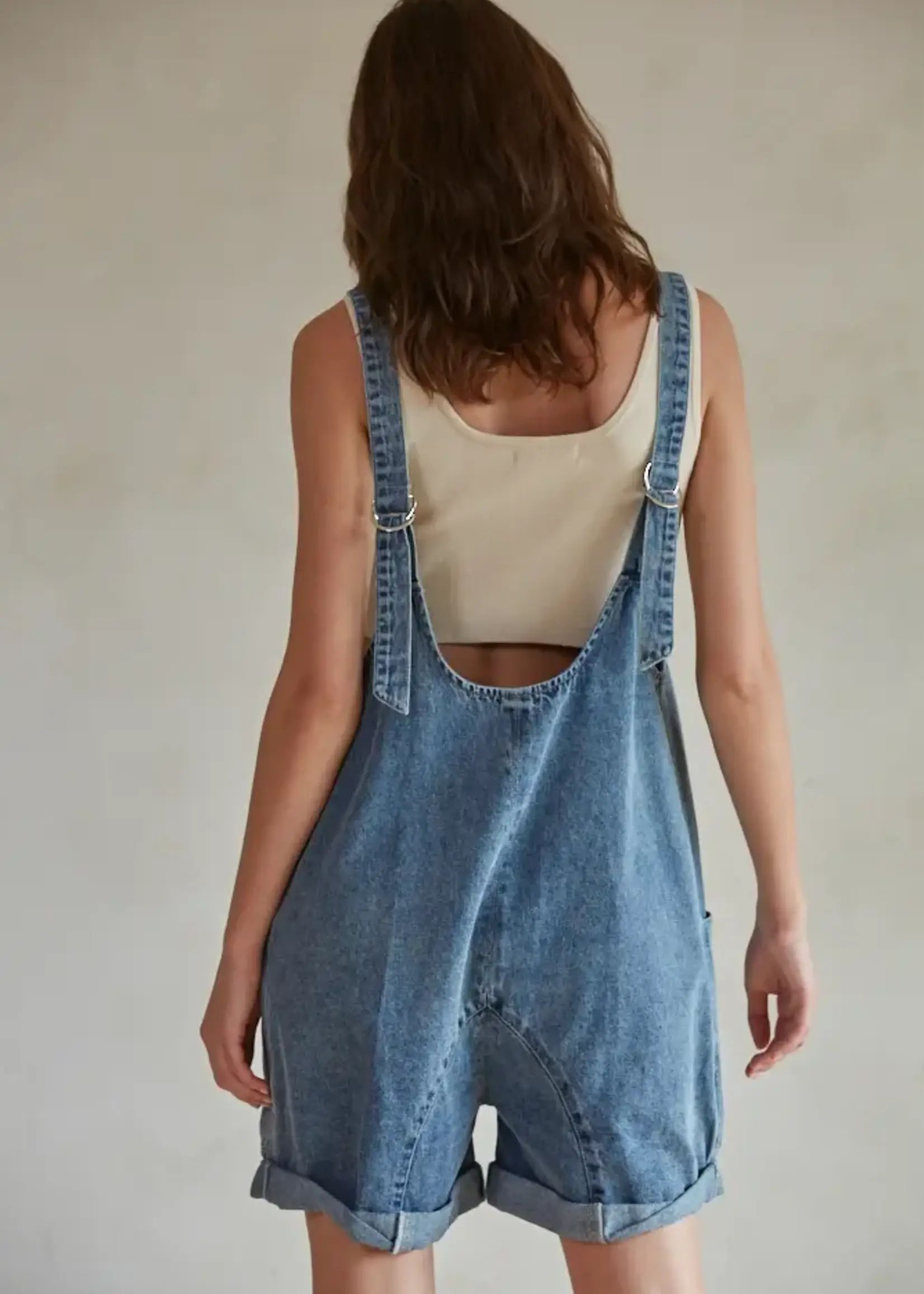 BY TOGETHER Denim Overalls Romper