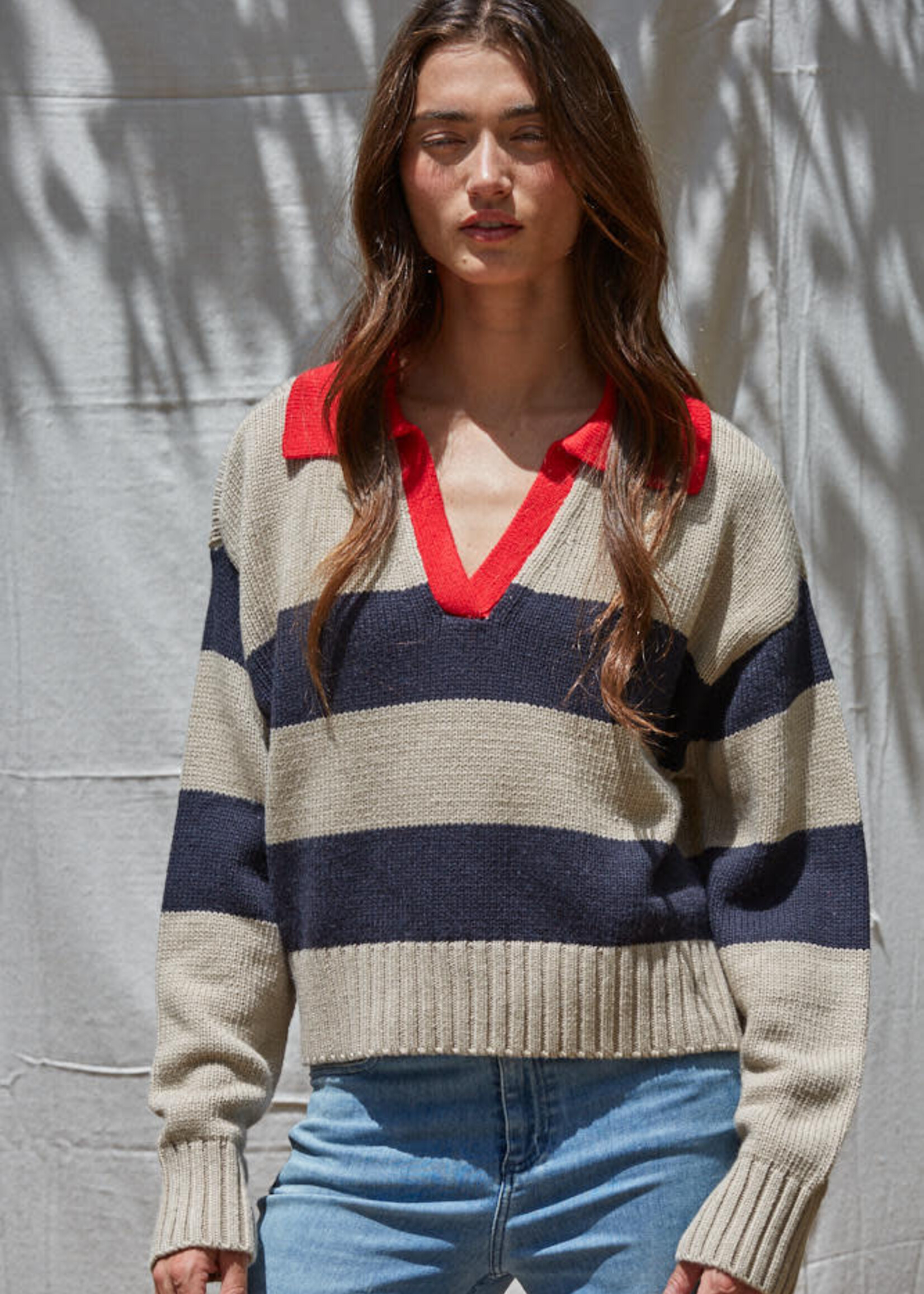 BY TOGETHER POP OF COLLAR CONTRAST POLO
