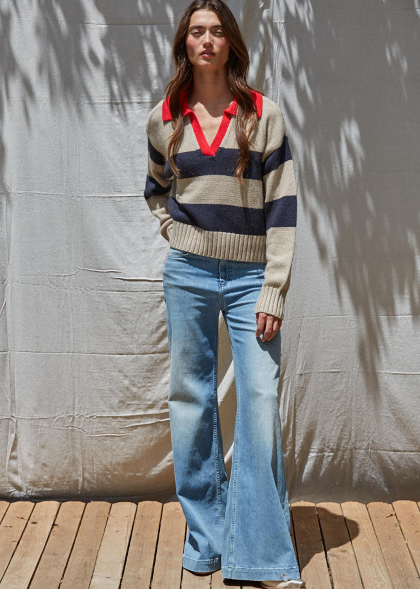 BY TOGETHER POP OF COLLAR CONTRAST POLO