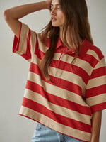 BY TOGETHER STRIPED RUGBY POLO