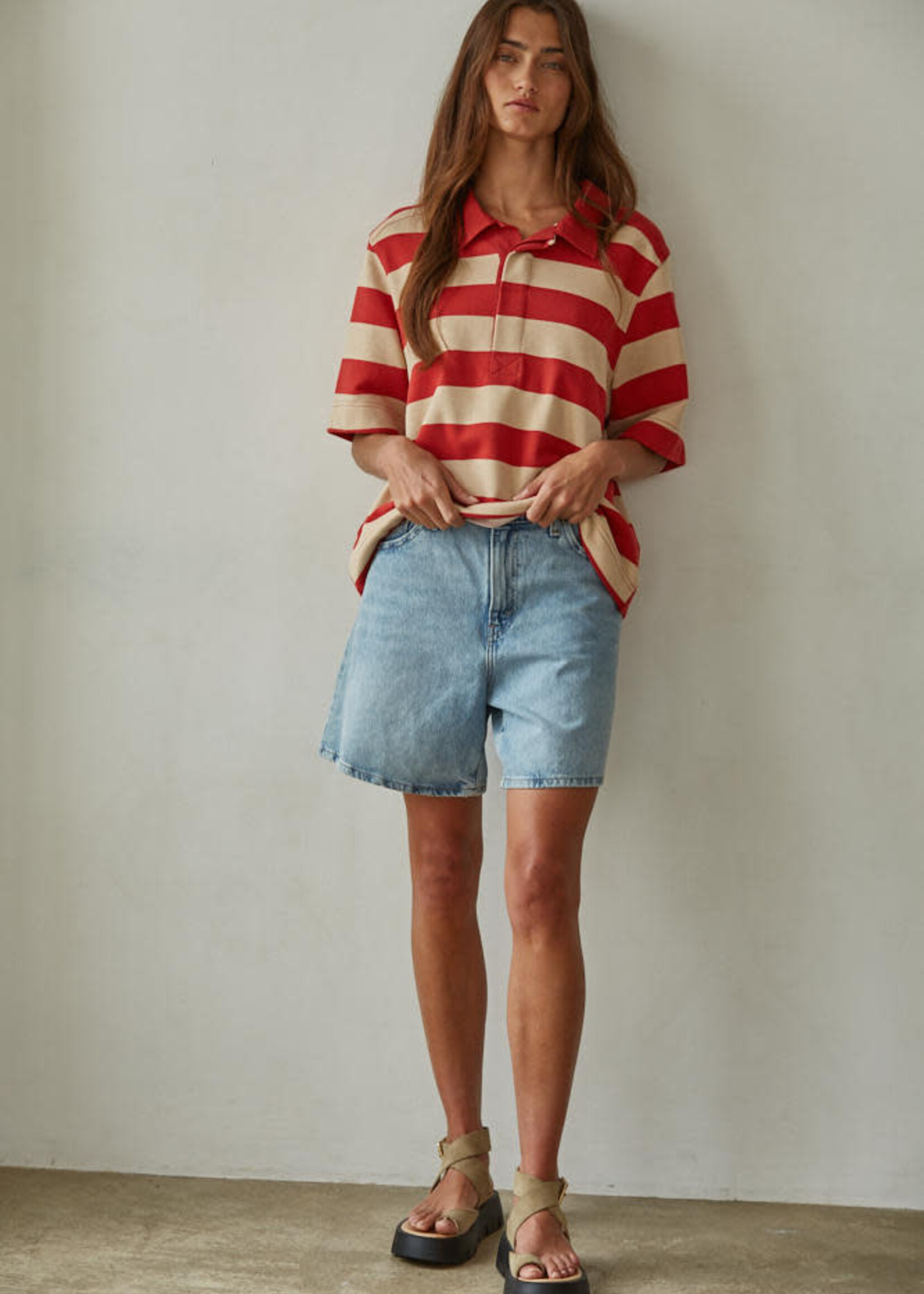 BY TOGETHER STRIPED RUGBY POLO
