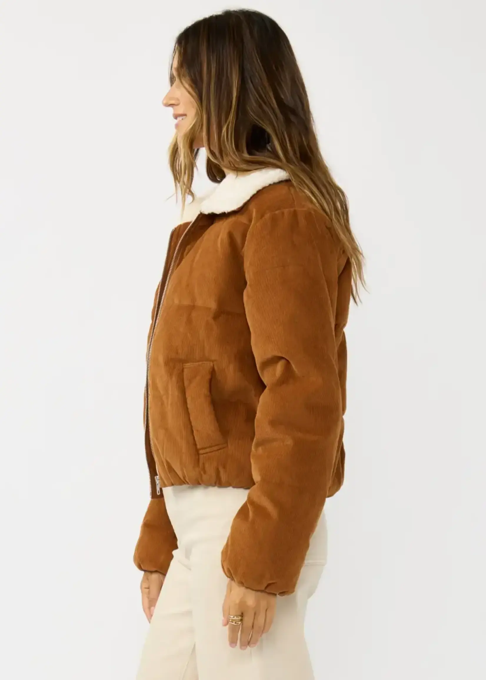 LeBLANC finds Corduroy Puffer Jacket with Sherpa Collar
