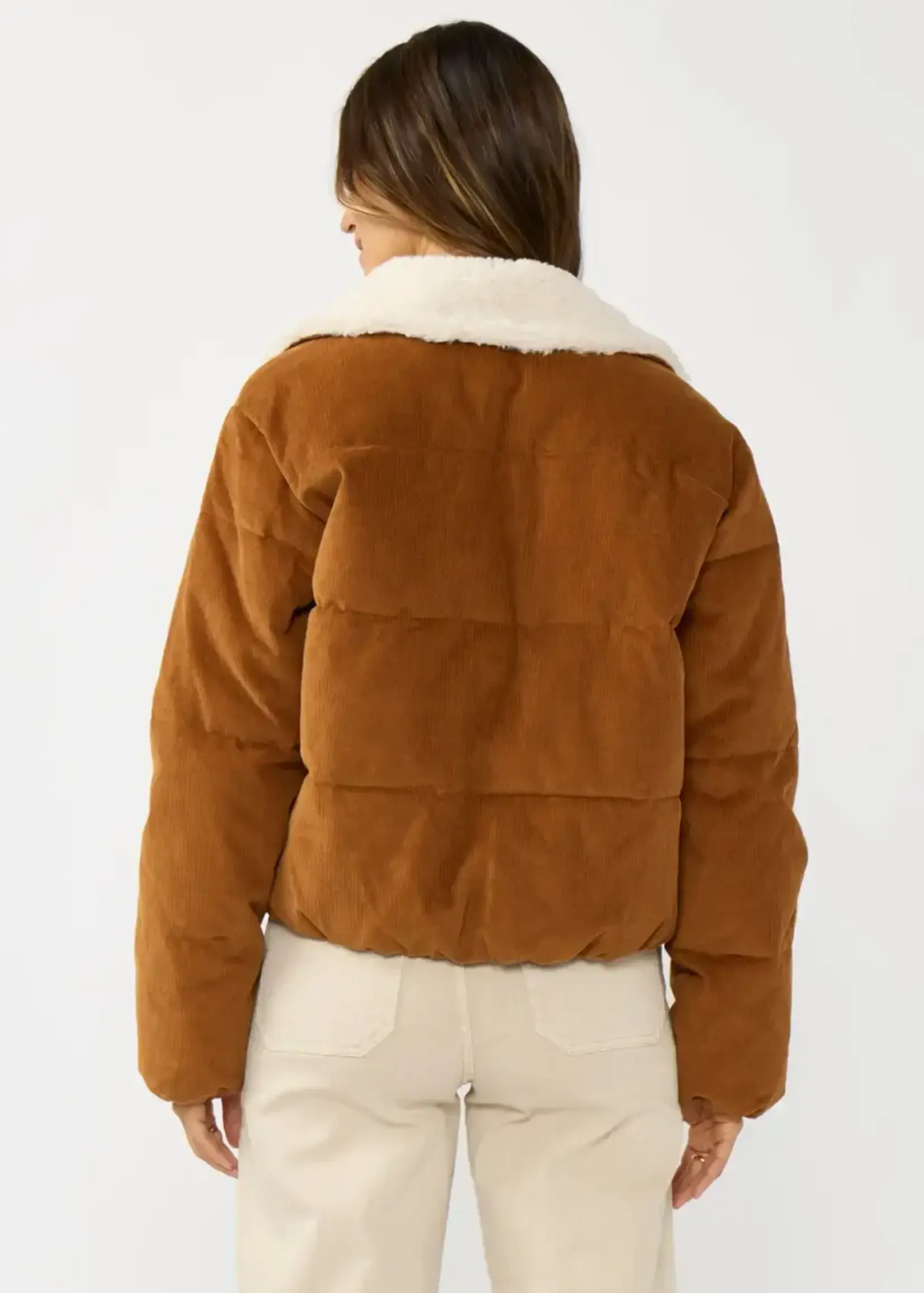 LeBLANC finds Corduroy Puffer Jacket with Sherpa Collar
