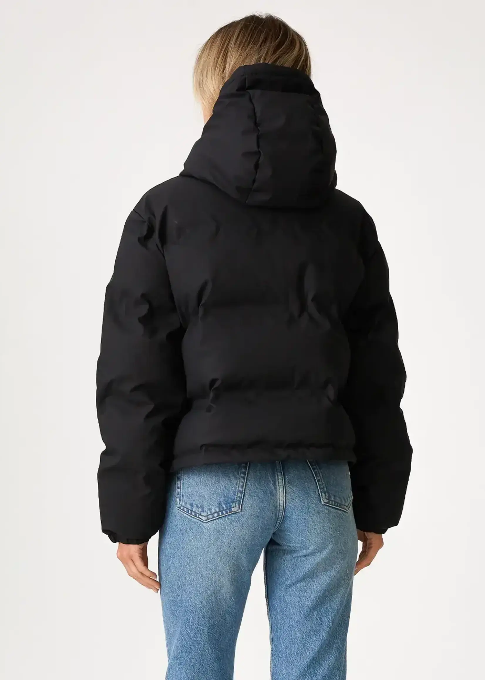 LeBLANC finds Hooded Coated Fabric Crop Puffer