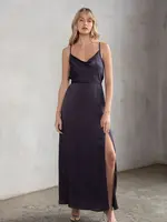 LeBLANC finds Silky Cowl Neck, Open Back Dress