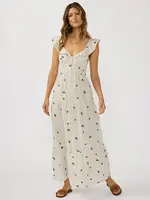 LeBLANC finds Embroidered Stripe Button Down Maxi Dress