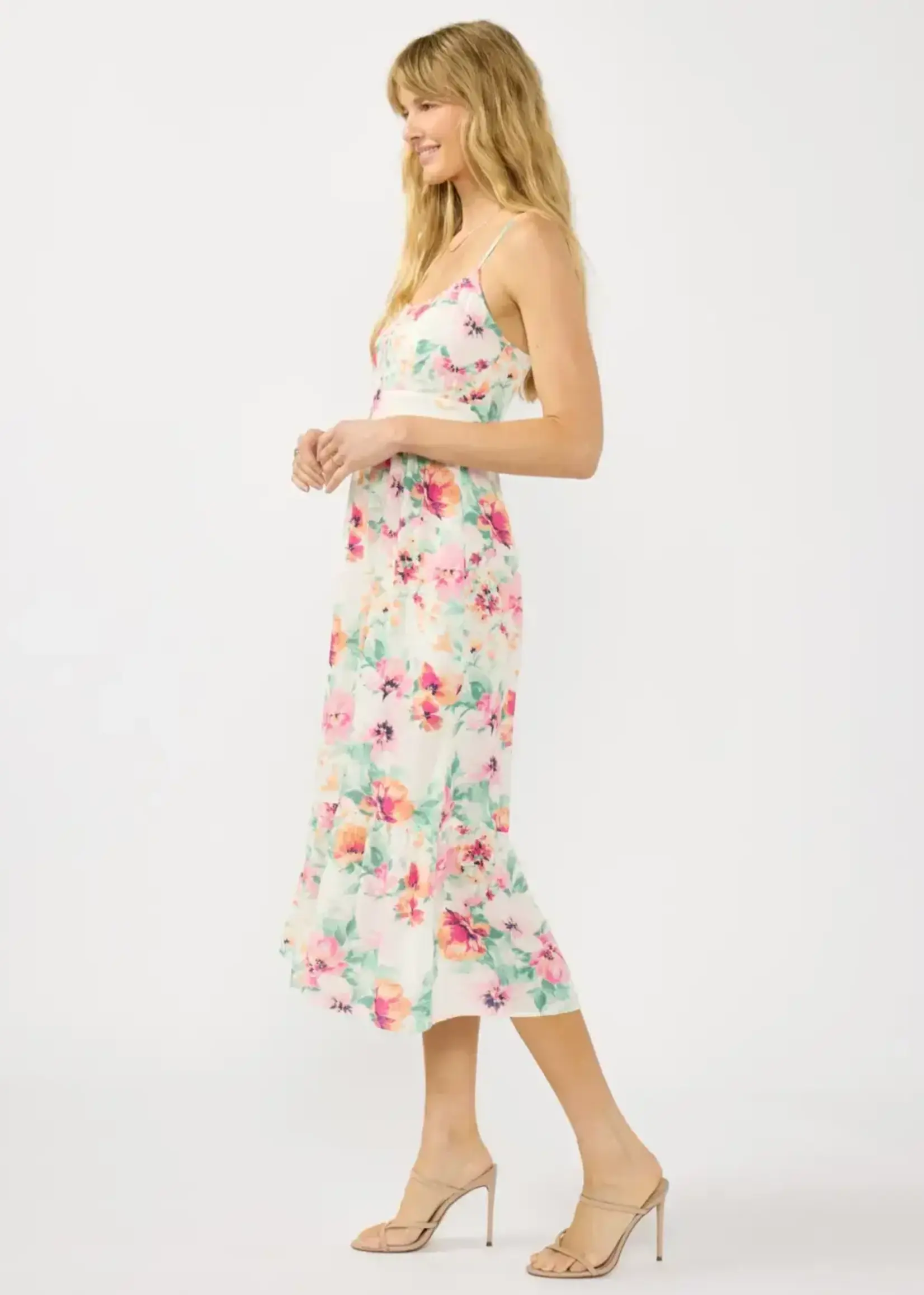 LeBLANC finds Floral Quilted Midi Dress