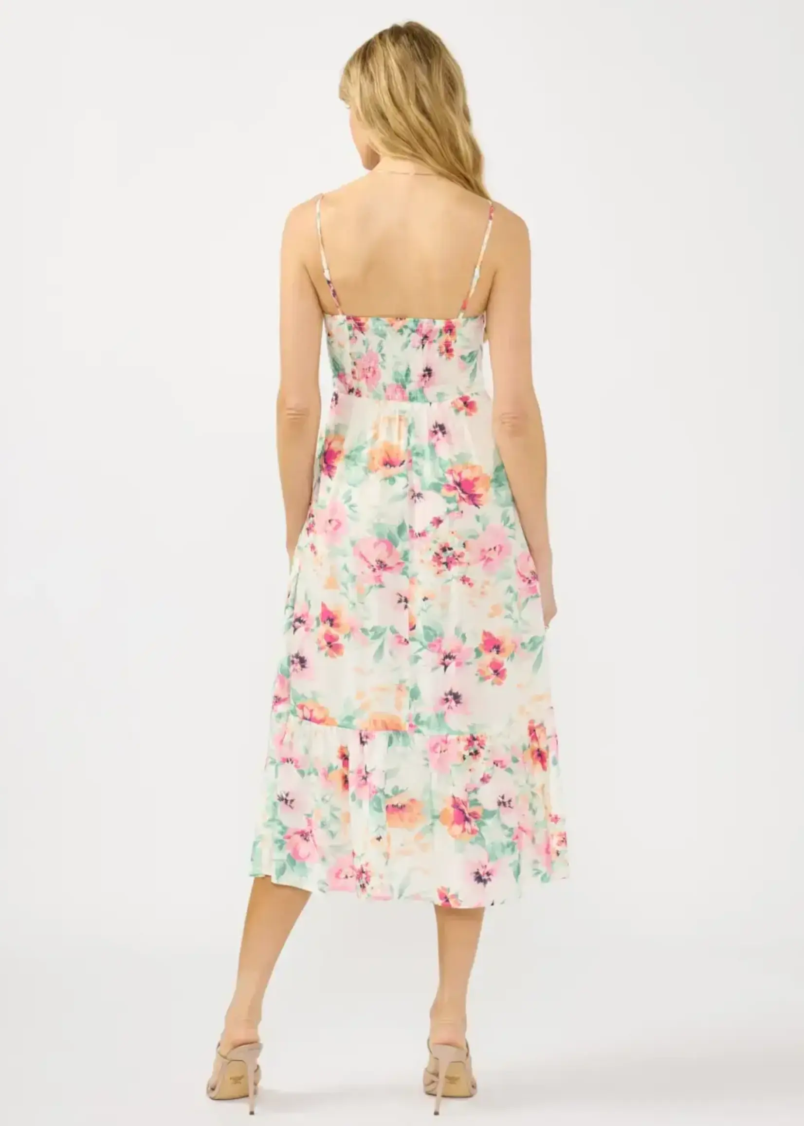 LeBLANC finds Floral Quilted Midi Dress