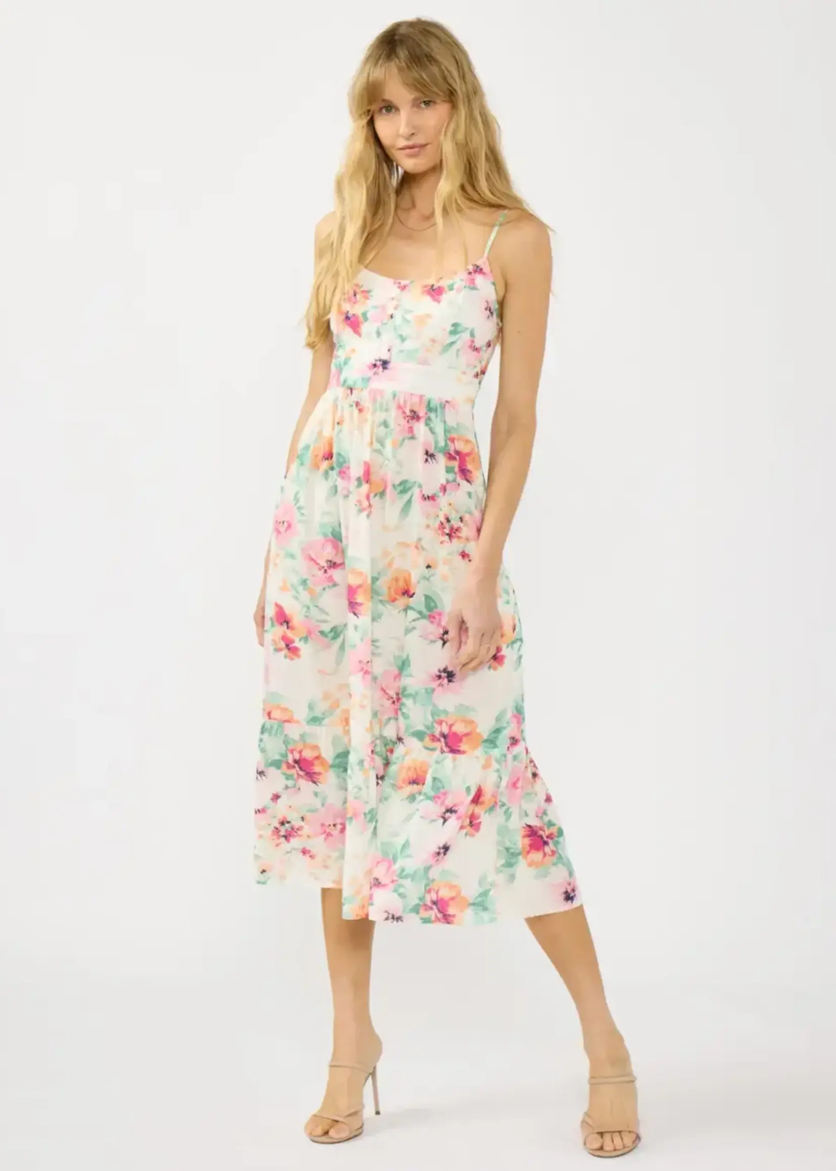 LeBLANC finds Floral Quilted Midi Dress