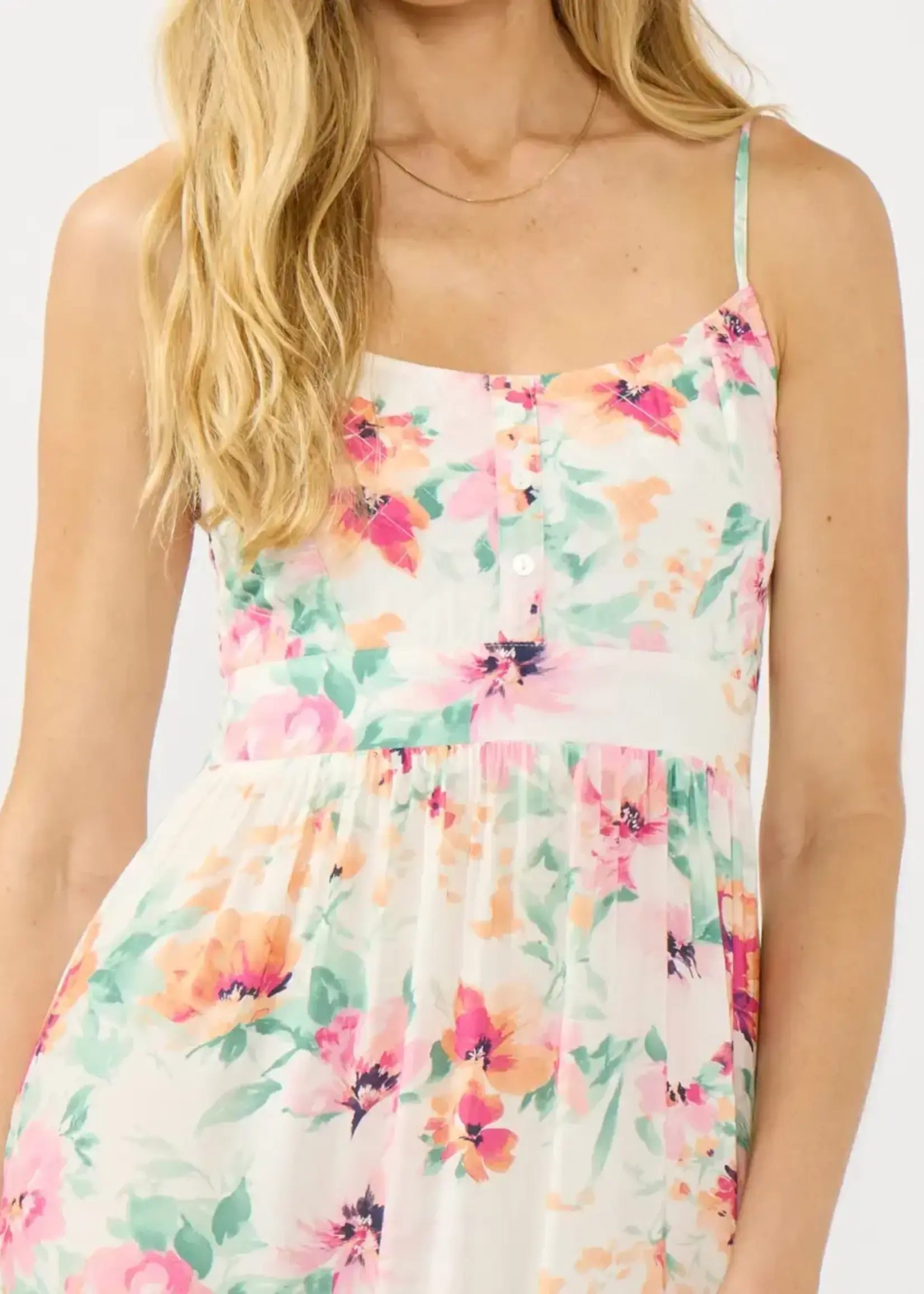 LeBLANC finds Floral Quilted Midi Dress