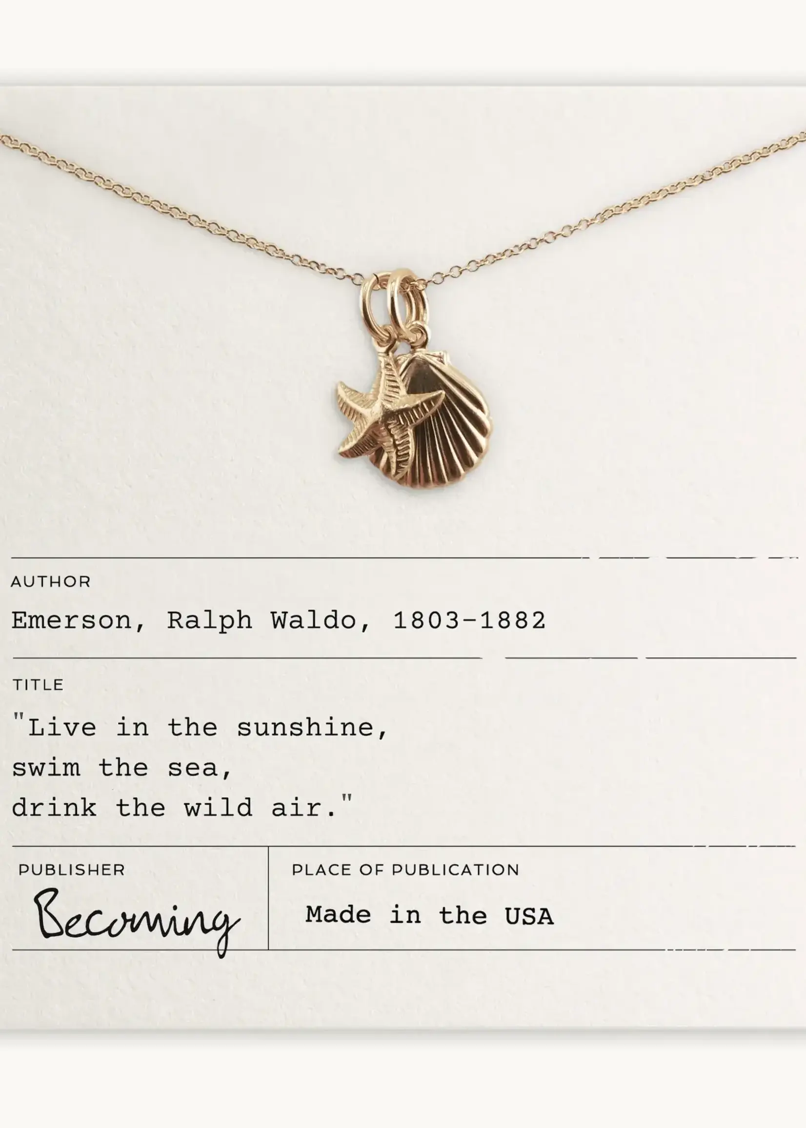 BECOMING JEWELRY Swim the sea necklace - Gold fill 18"