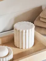 LUXE B CO White Marble Fluted Jar
